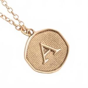 NEW FUNKY MONKEY women's initial letter a coin layering necklace in gold